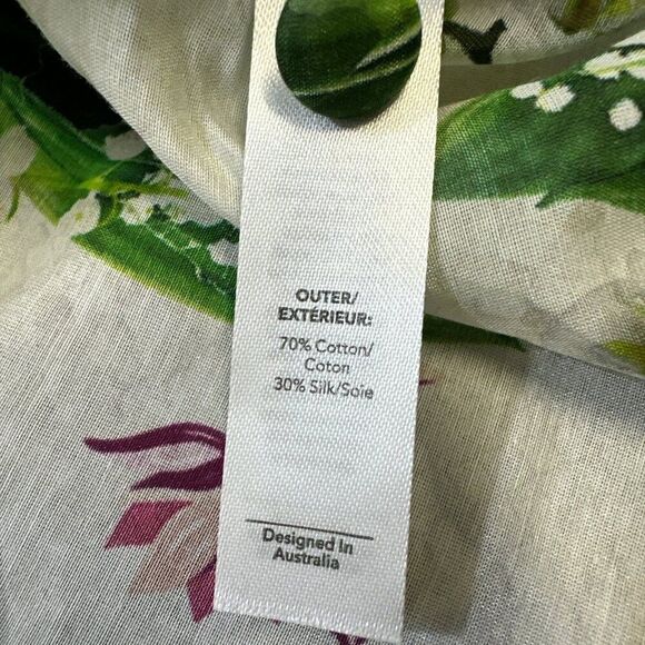 Aqua Blu Australia Carter Resort Shirt Cotton Silk Floral Butterfly Sz XL NWT - Picture 10 of 13